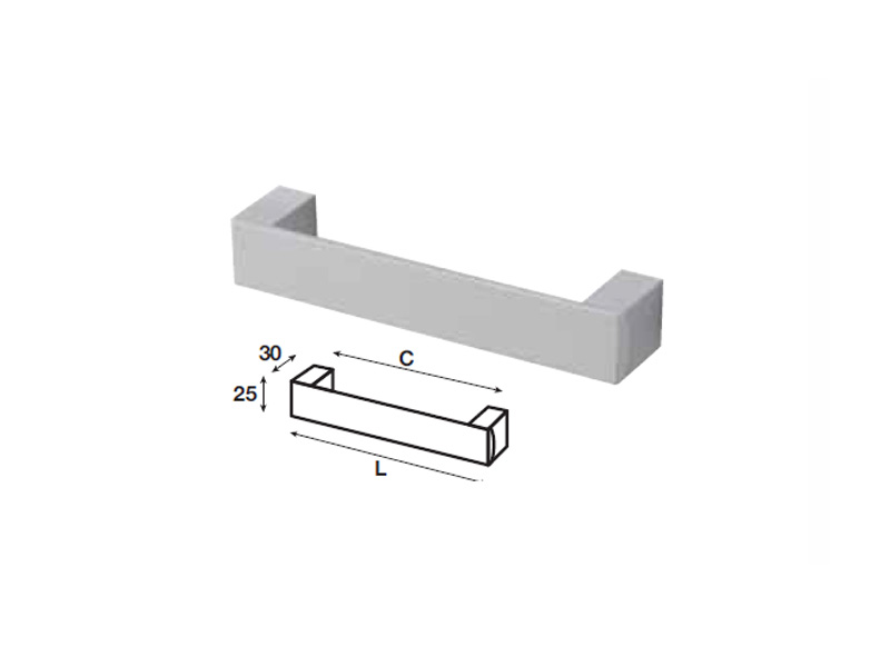 Tay nắm tủ Hafele, màu bạc 320x335mm 110.73.938