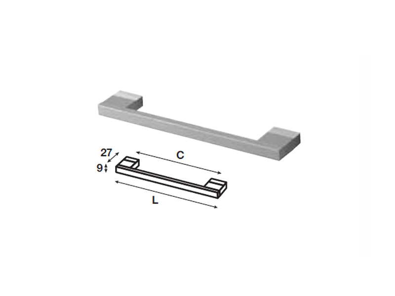Tay nắm tủ Hafele, màu bạc 320x340mm 100.90.938