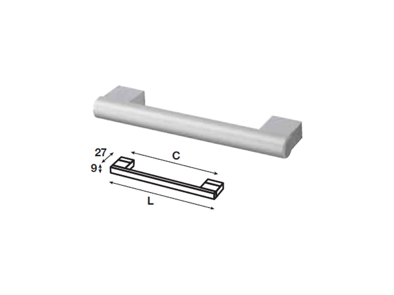 Tay nắm tủ Hafele, màu bạc 320x359mm 107.55.938