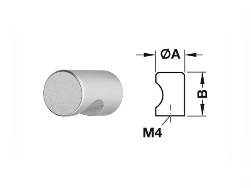 Tay nắm tròn Hafele Mạ màu bạc 15x22mm 135.93.902
