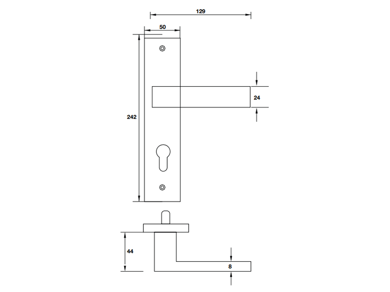 Tay nắm cửa chính Hafele 903.98.463